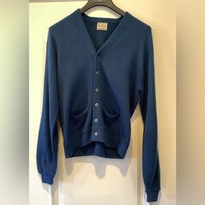 Kandahar Cardigan Sweater 100% Virgin Orlon Acrylic Size XL Blue Grandpa